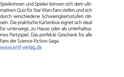 Spielerinnen und Spieler k nnen sich dem ultimativen Quiz f r Star Wars Fans stellen und sich durch verschiedene Schw...