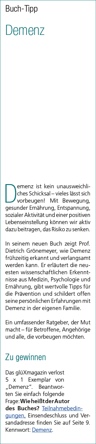 Buch Tipp Demenz Demenz ist kein unausweichliches Schicksal – vieles l sst sich vorbeugen! Mit Bewegung, gesunder Ern...