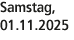 Samstag, 01.11.2025