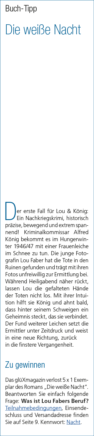Buch Tipp Die wei e Nacht Der erste Fall f r Lou & K nig: Ein Nachkriegskrimi, historisch pr zise, bewegend und extre...