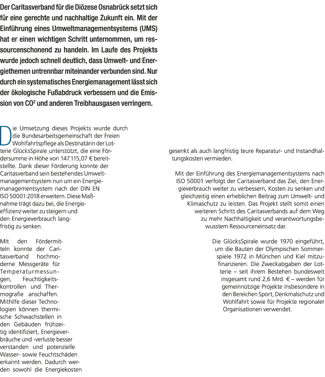 Der Caritasverband f r die Di zese Osnabr ck setzt sich f r eine gerechte und nachhaltige Zukunft ein. Mit der Einf h...