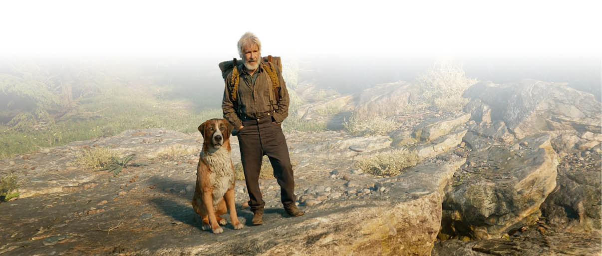 John Thornton (r. Harrison Ford) und Buck   +++ Die Verwendung des sendungsbezogenen Materials ist nur mit dem Hinweis und Verlinkung auf RTL+ gestattet. +++