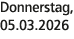 Donnerstag, 05.03.2026