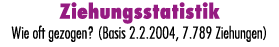 Ziehungsstatistik Wie oft gezogen? (Basis 2.2.2004, 7.789 Ziehungen)