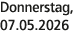 Donnerstag, 07.05.2026