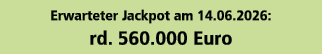 Erwarteter Jackpot am 14.06.2026: rd. 560.000 Euro