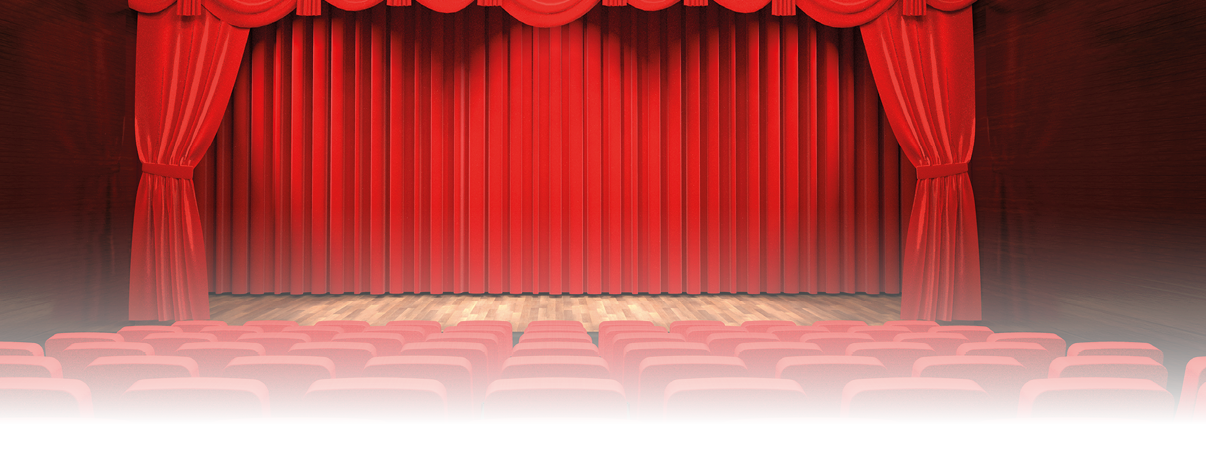 Ein leerer Theatersaal mit roten Sitzen und einer geschlossenen roten B hnevorhangbeleuchtung. Beschreibung von KI generiert